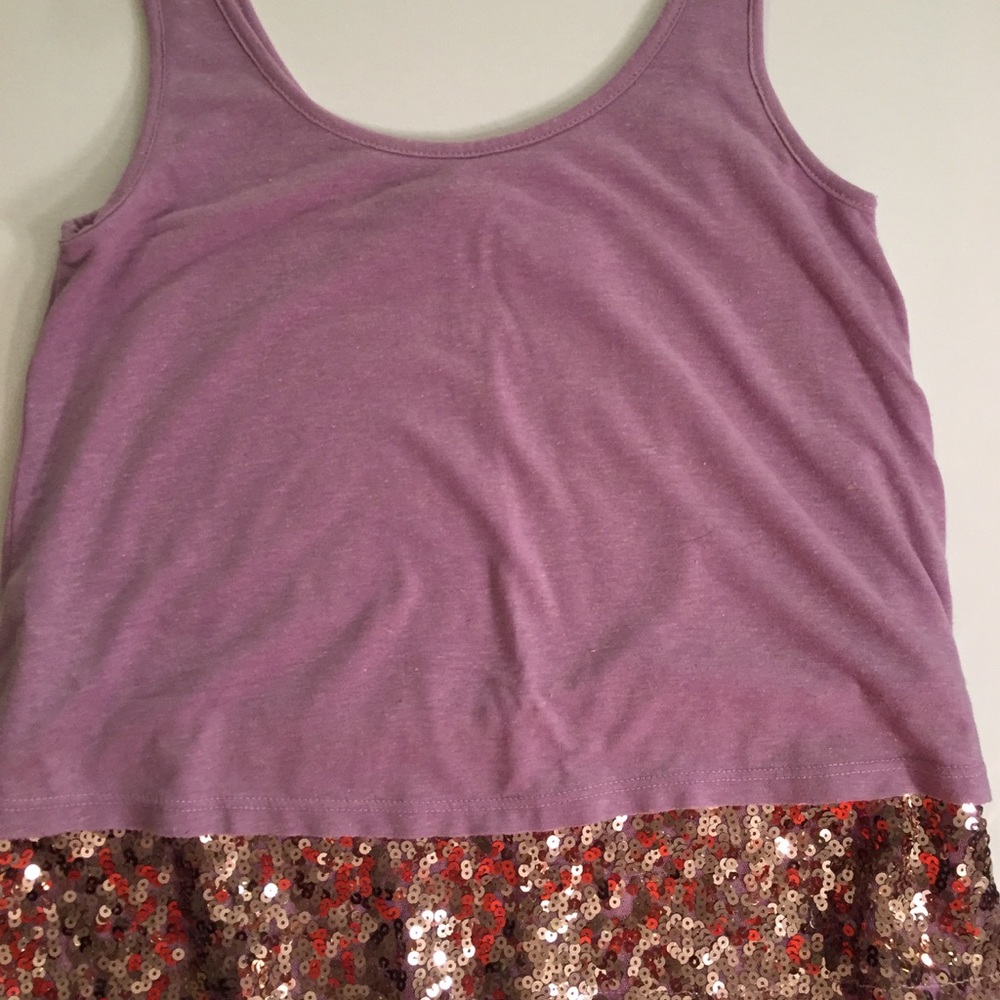 NEW Purple tank top with gold sequins